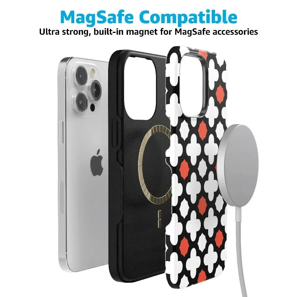 Red Lattice Tile | High Contrast Design Case Phone Case Casetry