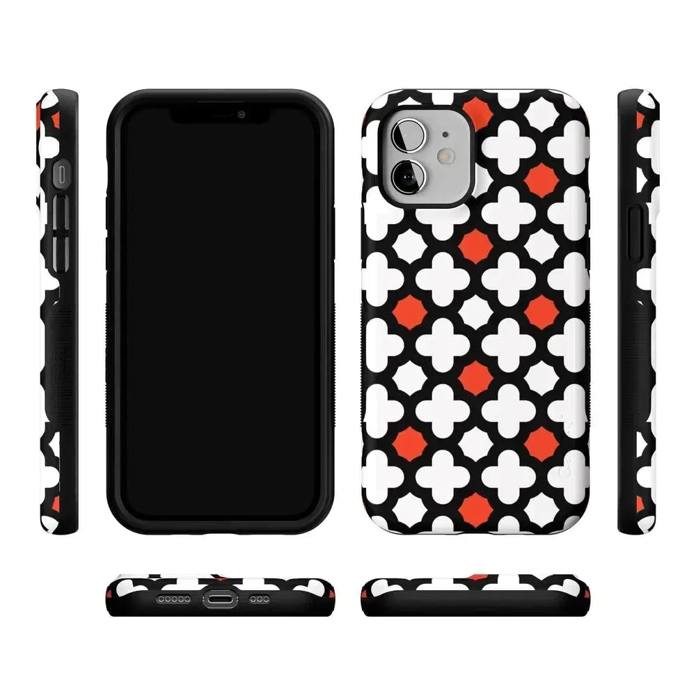 Red Lattice Tile | High Contrast Design Case Phone Case Casetry