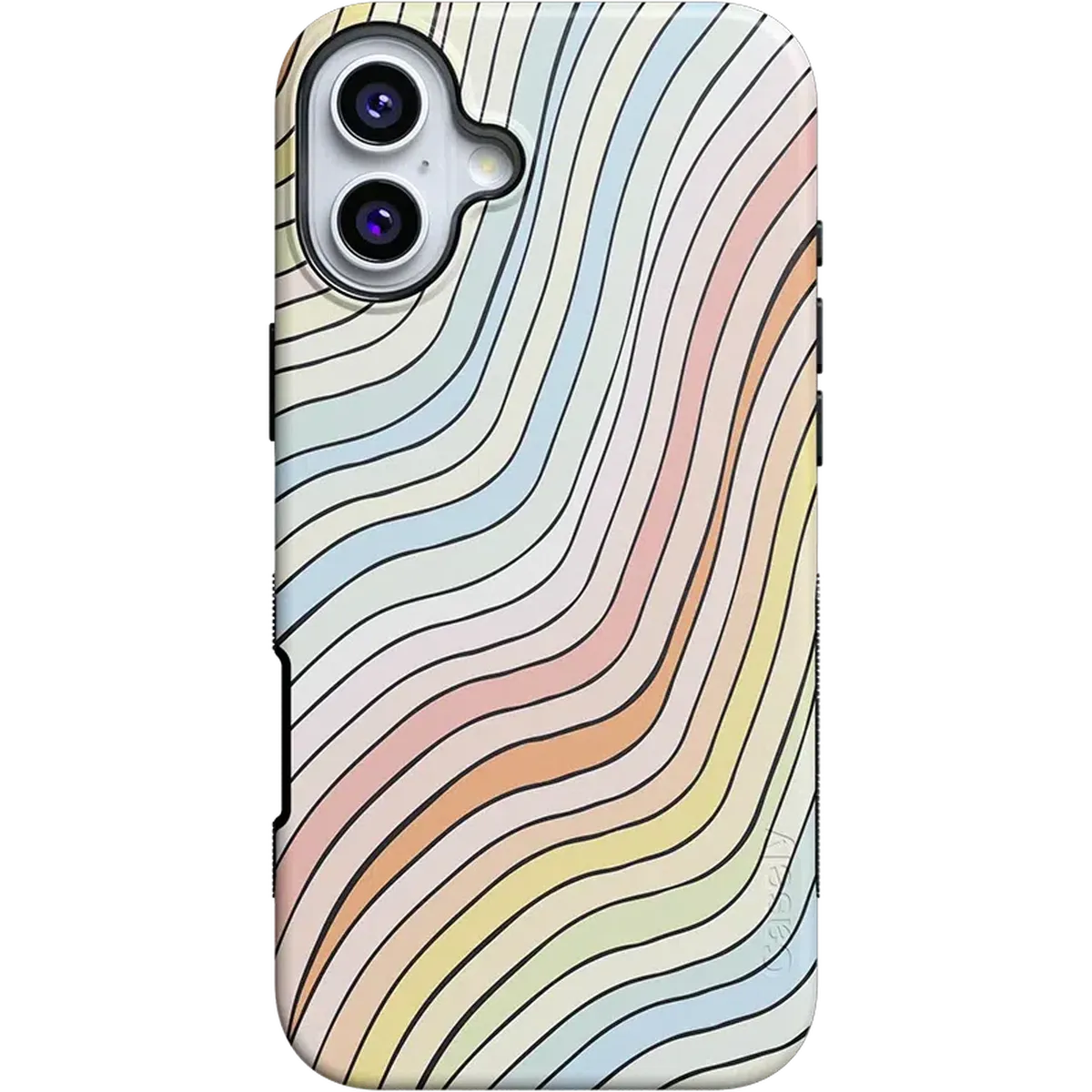 Ride The Wave | Pastel Rainbow Lined Case iPhone Case get.casely Bold + MagSafe® iPhone 16 Plus