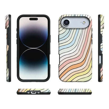 Ride The Wave | Pastel Rainbow Lined Case iPhone Case get.casely