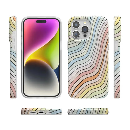 Ride The Wave | Pastel Rainbow Lined Case iPhone Case get.casely