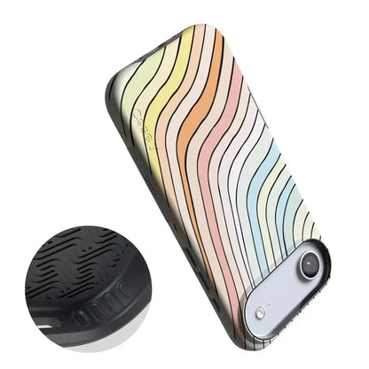 Ride The Wave | Pastel Rainbow Lined Case iPhone Case get.casely