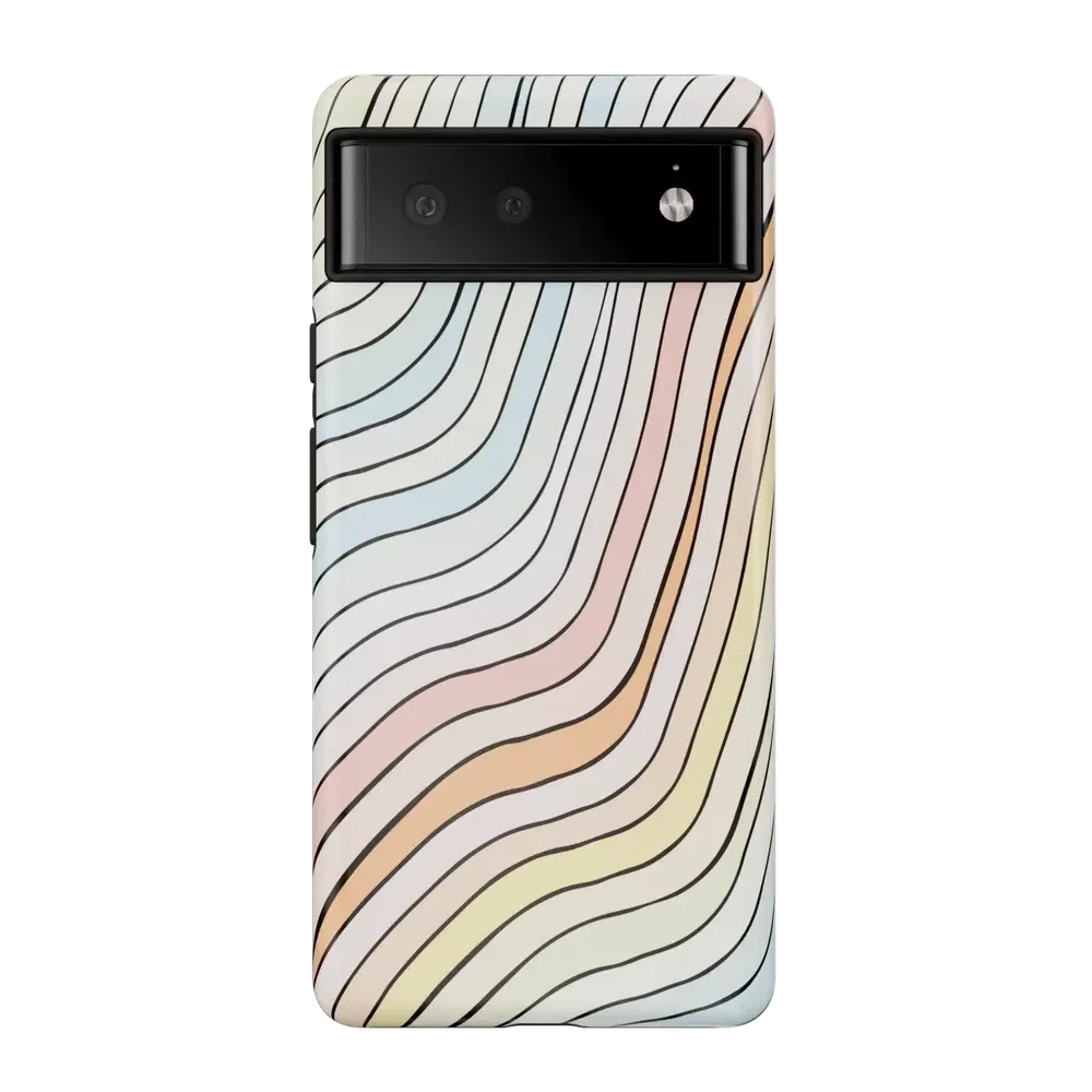 Ride The Wave | Pastel Rainbow Lined Google Pixel Case Google Pixel Case Casetry Essential Google Pixel 6