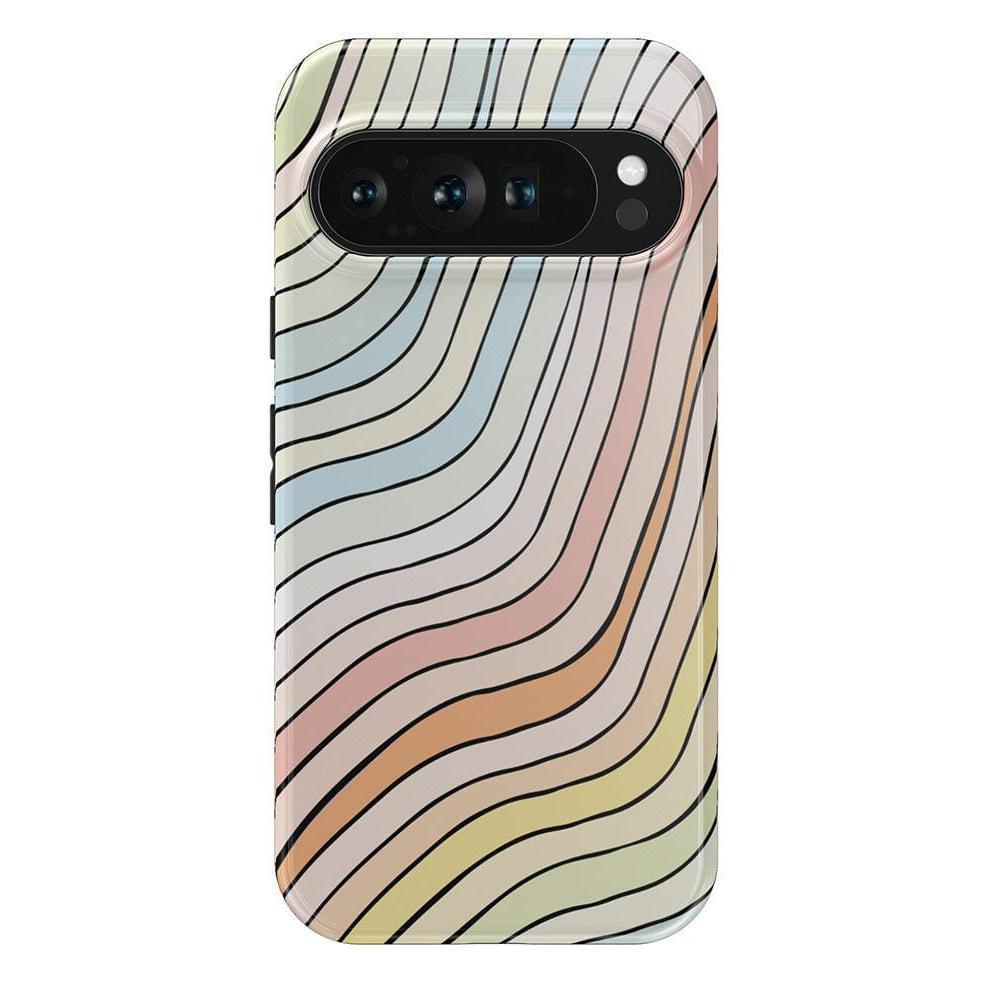 Ride The Wave | Pastel Rainbow Lined Google Pixel Case Google Pixel Case Casetry Essential Google Pixel 9 Pro