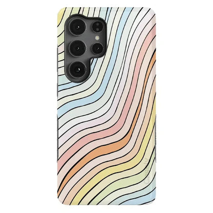 Ride The Wave | Pastel Rainbow Lined Samsung Case Samsung Case Casetry Bold Flex + MagSafe® Galaxy S25 Ultra