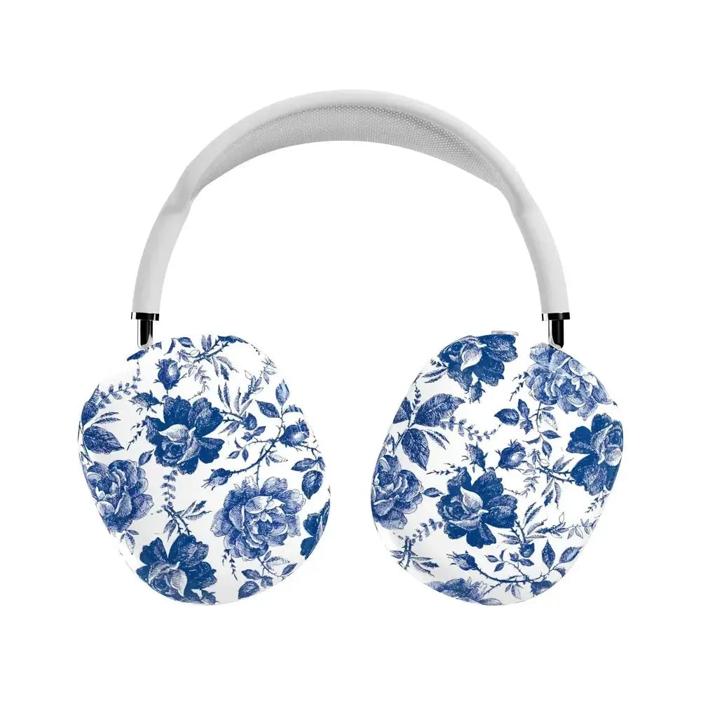 Rose to Fame | Blue & White Rose Floral AirPods Max Case AirPods Case Casetry AirPods Max Case
