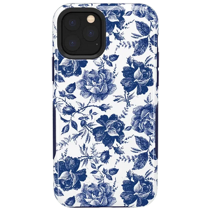 Rose to Fame | Blue & White Rose Floral Case iPhone Case get.casely Bold iPhone 11 Pro Max