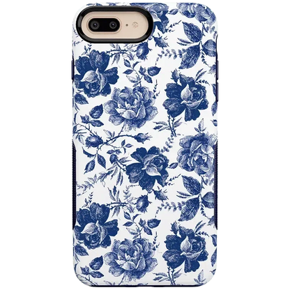 Rose to Fame | Blue & White Rose Floral Case iPhone Case get.casely Bold iPhone 6/7/8 Plus