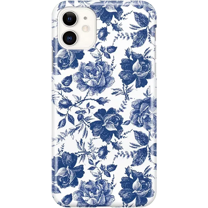Rose to Fame | Blue & White Rose Floral Case iPhone Case get.casely Classic iPhone 11