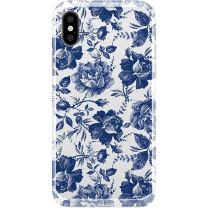 Rose to Fame | Blue & White Rose Floral Case iPhone Case get.casely Classic iPhone XR
