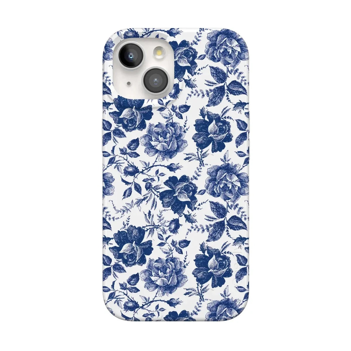 Rose to Fame | Blue & White Rose Floral Case iPhone Case get.casely Classic + MagSafe® iPhone 15
