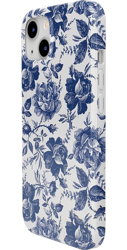 Rose to Fame | Blue & White Rose Floral Case iPhone Case get.casely