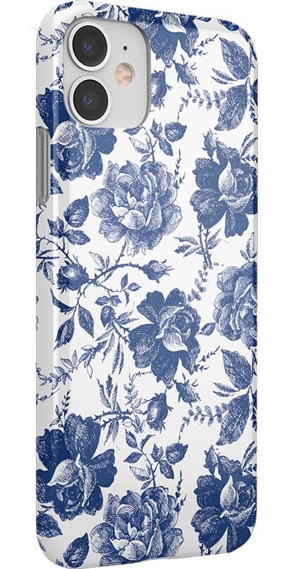 Rose to Fame | Blue & White Rose Floral Case iPhone Case get.casely