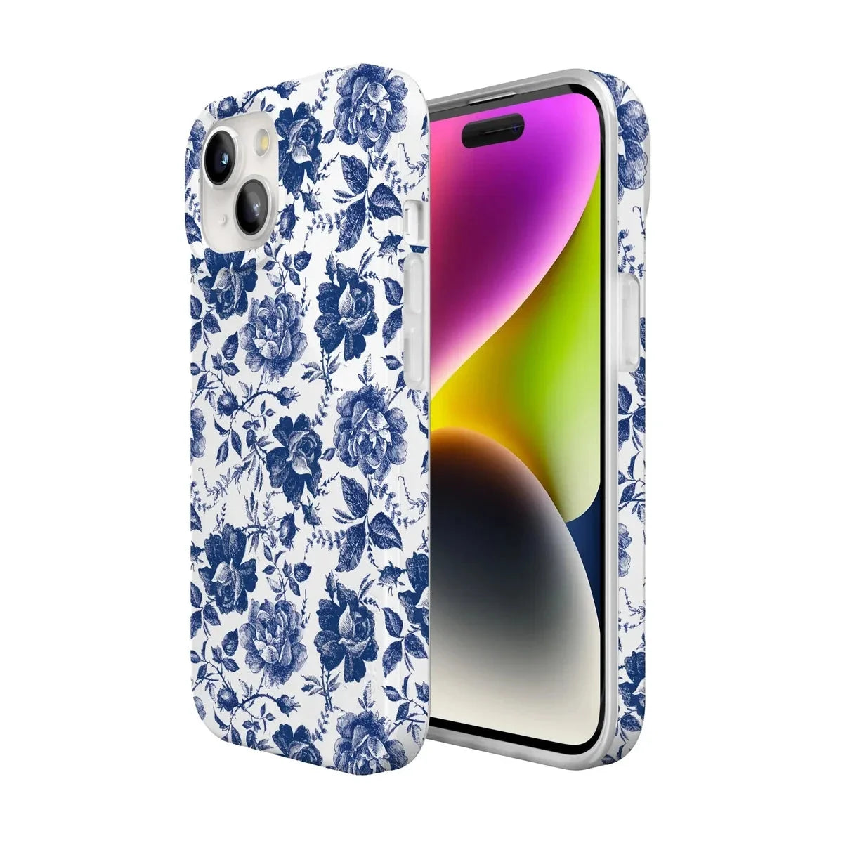Rose to Fame | Blue & White Rose Floral Case iPhone Case get.casely