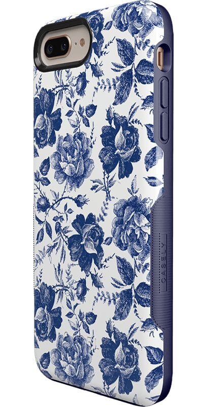 Rose to Fame | Blue & White Rose Floral Case iPhone Case get.casely