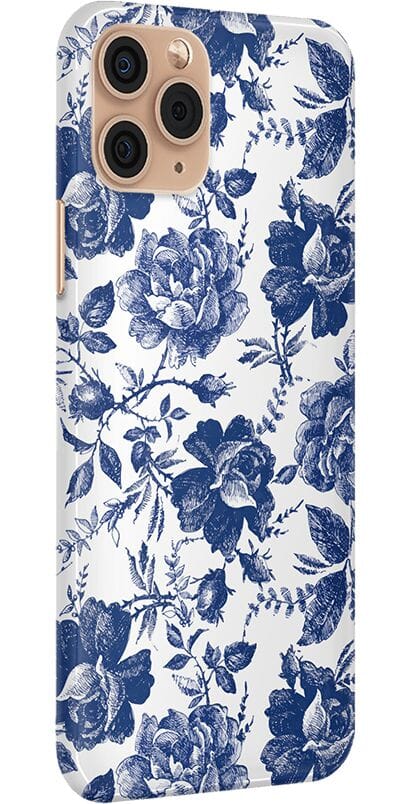 Rose to Fame | Blue & White Rose Floral Case iPhone Case get.casely