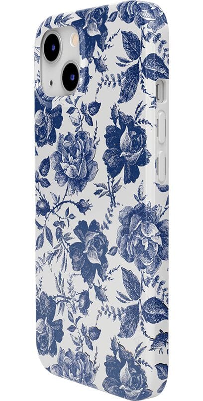 Rose to Fame | Blue & White Rose Floral Case iPhone Case get.casely