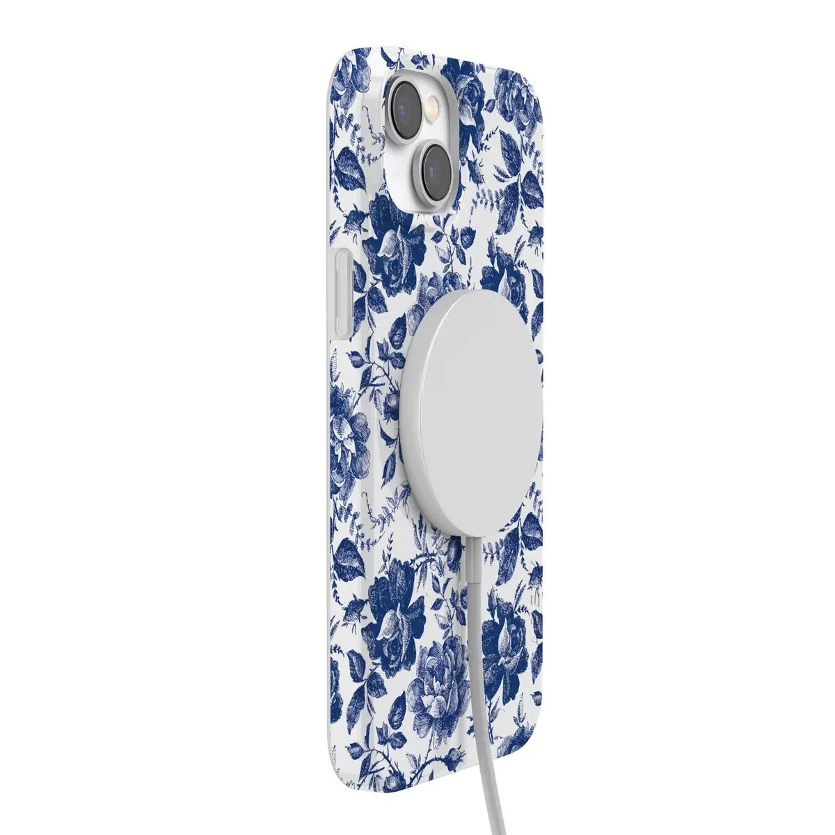 Rose to Fame | Blue & White Rose Floral Case iPhone Case get.casely