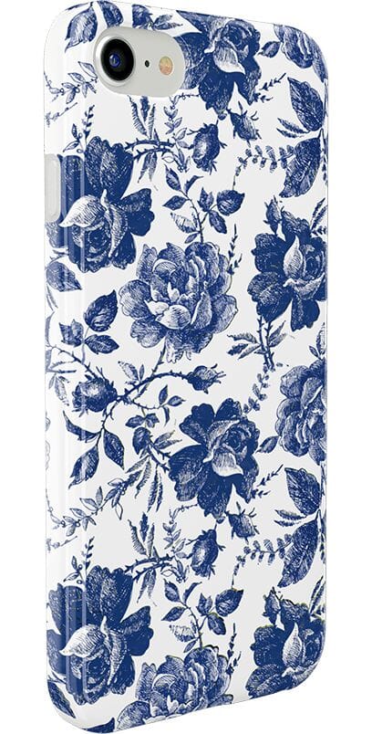 Rose to Fame | Blue & White Rose Floral Case iPhone Case get.casely