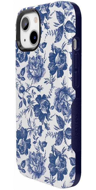Rose to Fame | Blue & White Rose Floral Case iPhone Case get.casely