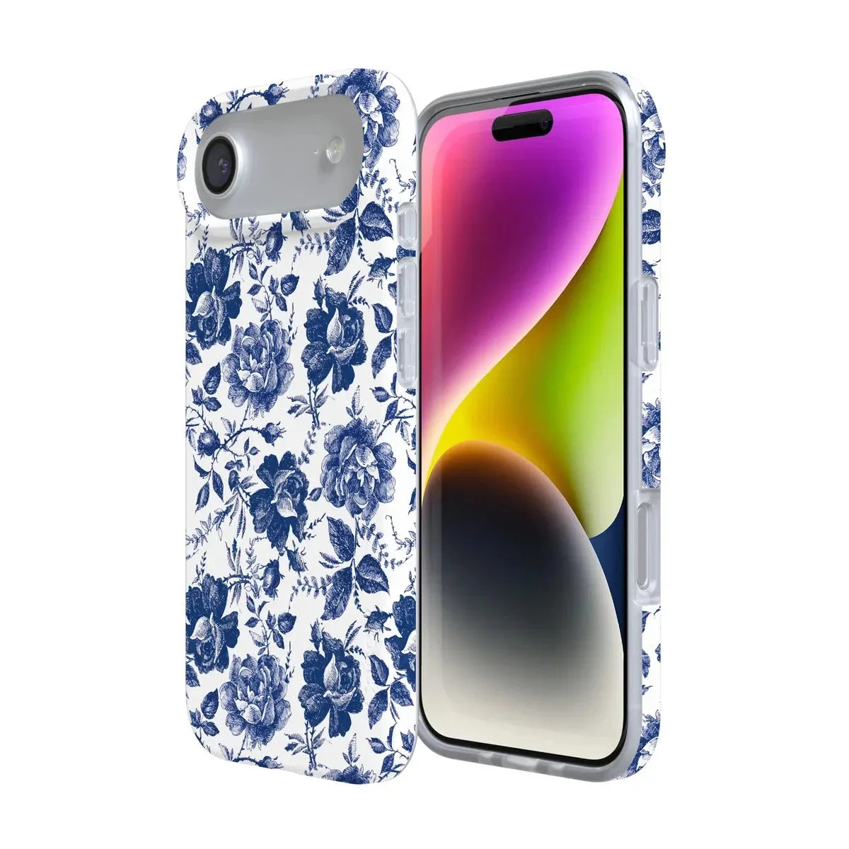 Rose to Fame | Blue & White Rose Floral Case iPhone Case get.casely