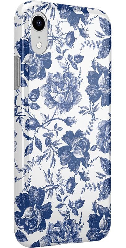 Rose to Fame | Blue & White Rose Floral Case iPhone Case get.casely