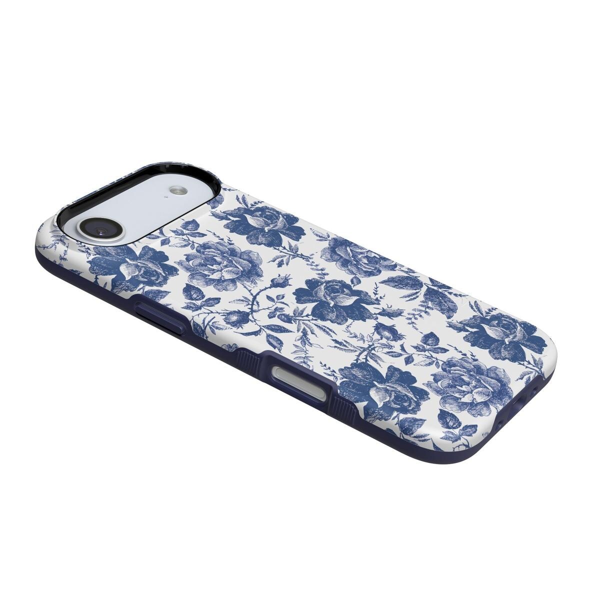 Rose to Fame | Blue & White Rose Floral Case iPhone Case get.casely