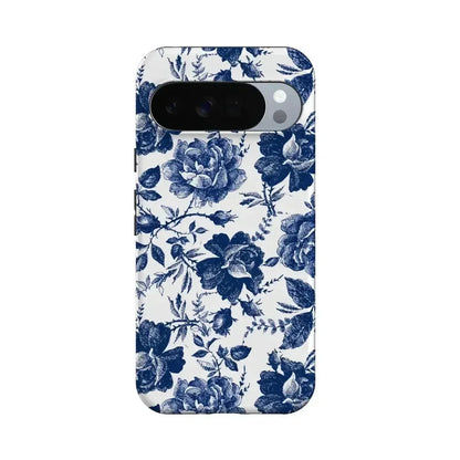 Rose to Fame | Blue & White Rose Floral Google Pixel Case Google Pixel Case Casetry Essential + MagSafe® Google Pixel 10 Pro XL
