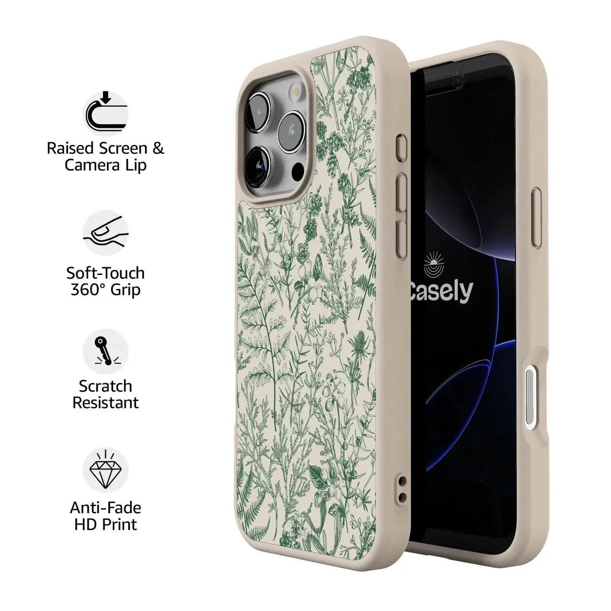 Sage Garden | Green Floral Case iPhone Case get.casely