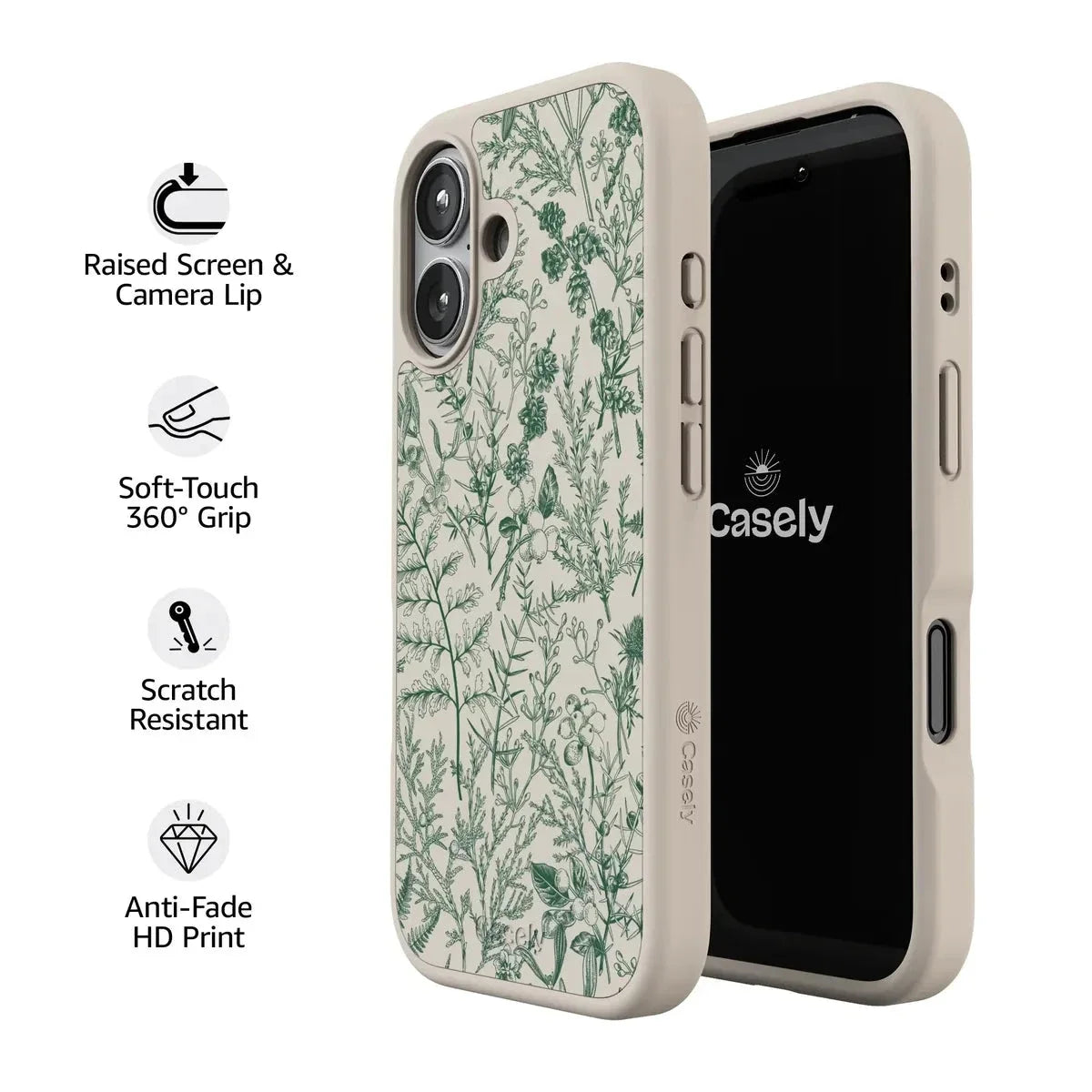 Sage Garden | Green Floral Case iPhone Case get.casely