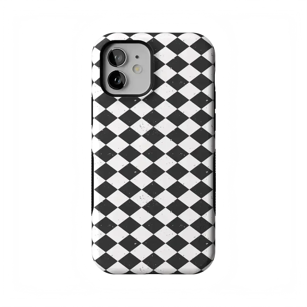 Salem's Hex | Black & White Checkered Case Phone Case get.casely Bold Flex + MagSafe® iPhone 12 Mini