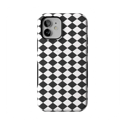 Salem's Hex | Black & White Checkered Case Phone Case get.casely Bold Flex + MagSafe® iPhone 12 Mini