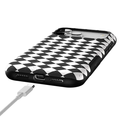 Salem's Hex | Black & White Checkered Case Phone Case get.casely