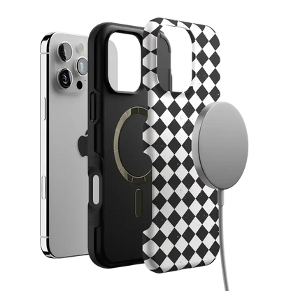 Salem's Hex | Black & White Checkered Case Phone Case get.casely