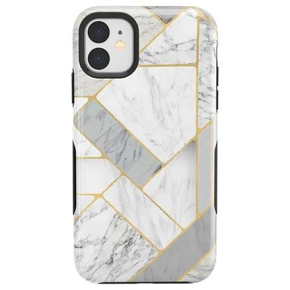 Sharp Lines | Geo White and Gold Marble Case iPhone Case get.casely Bold iPhone 11