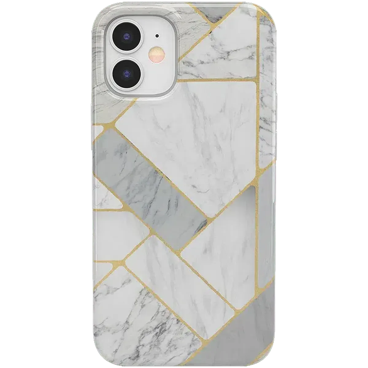 Sharp Lines | Geo White and Gold Marble Case iPhone Case get.casely Classic iPhone 12