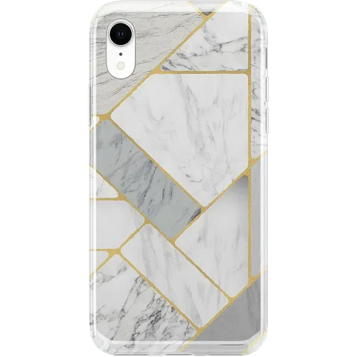 Sharp Lines | Geo White and Gold Marble Case iPhone Case get.casely Classic iPhone XR