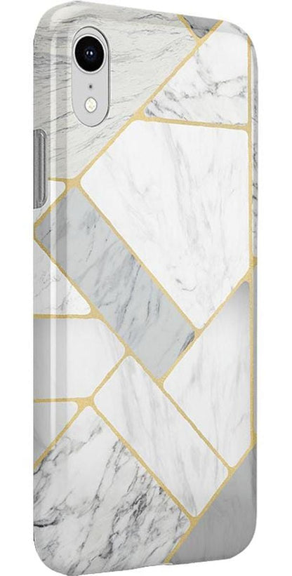 Sharp Lines | Geo White and Gold Marble Case iPhone Case get.casely