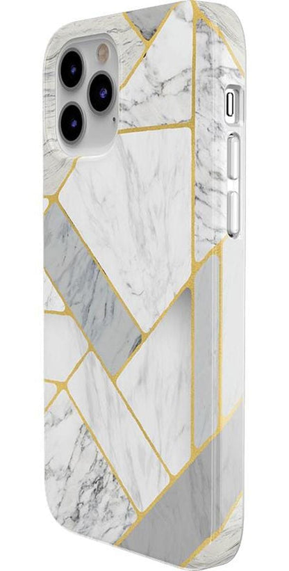 Sharp Lines | Geo White and Gold Marble Case iPhone Case get.casely