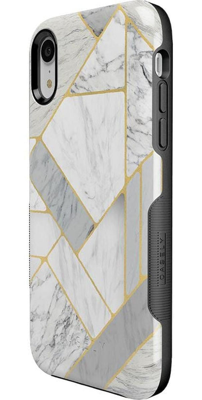 Sharp Lines | Geo White and Gold Marble Case iPhone Case get.casely