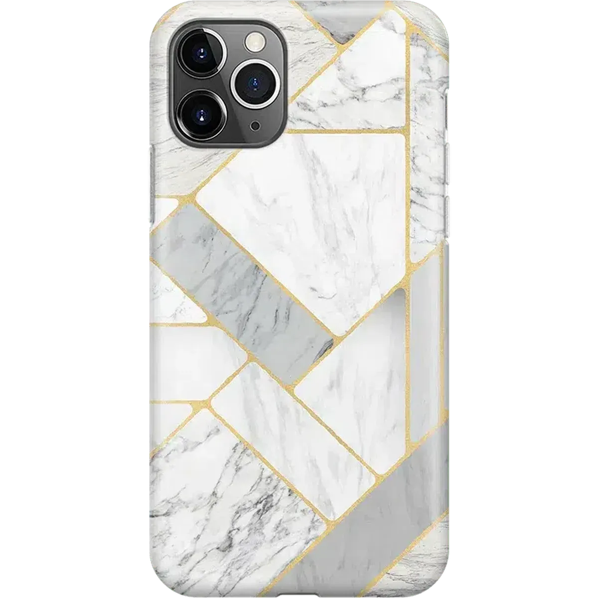 Sharp Lines | Geo White and Gold Marble Case iPhone Case get.casely