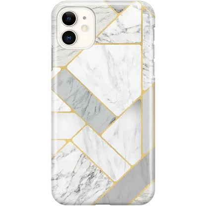 Sharp Lines | Geo White and Gold Marble Case iPhone Case get.casely