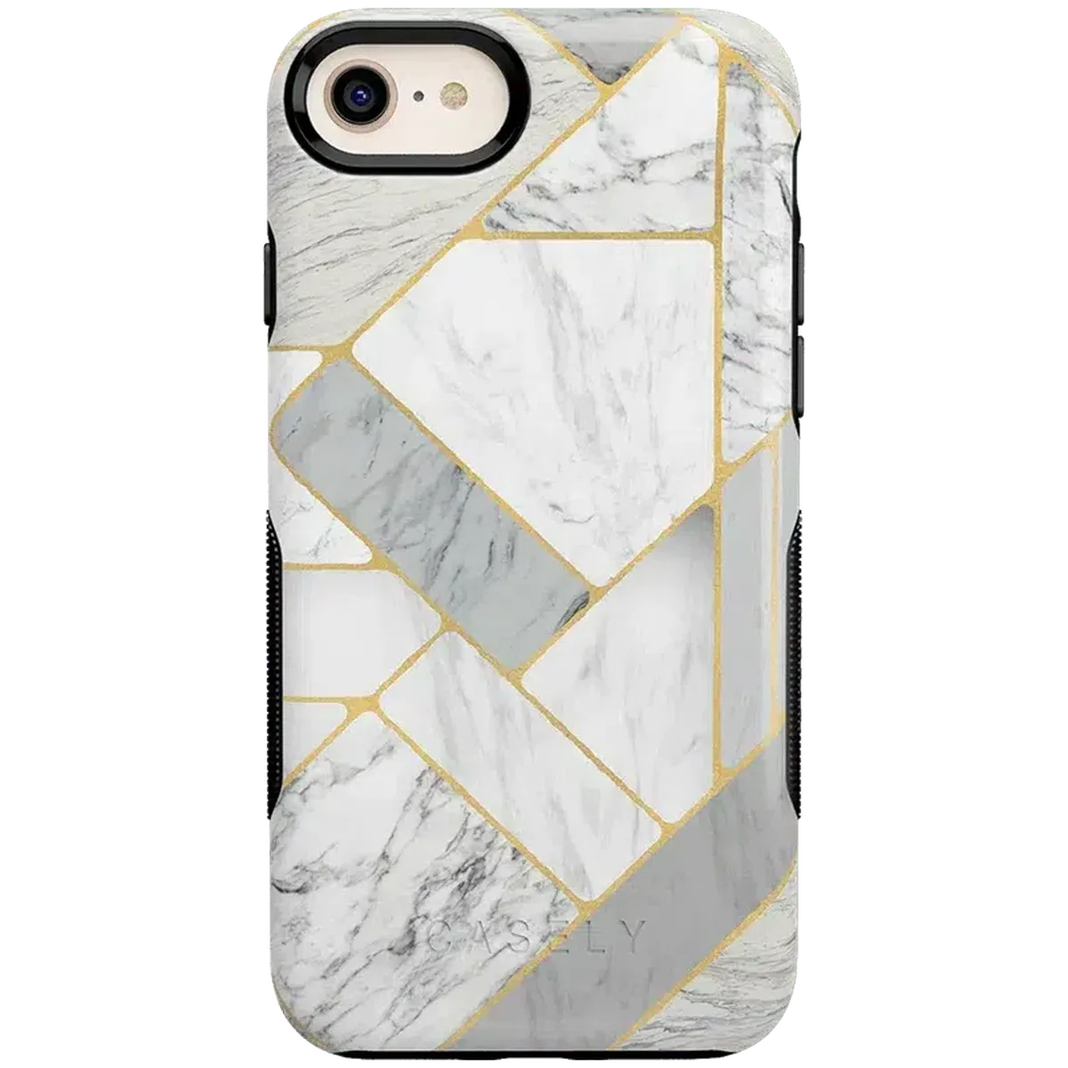 Sharp Lines | Geo White and Gold Marble Case iPhone Case get.casely