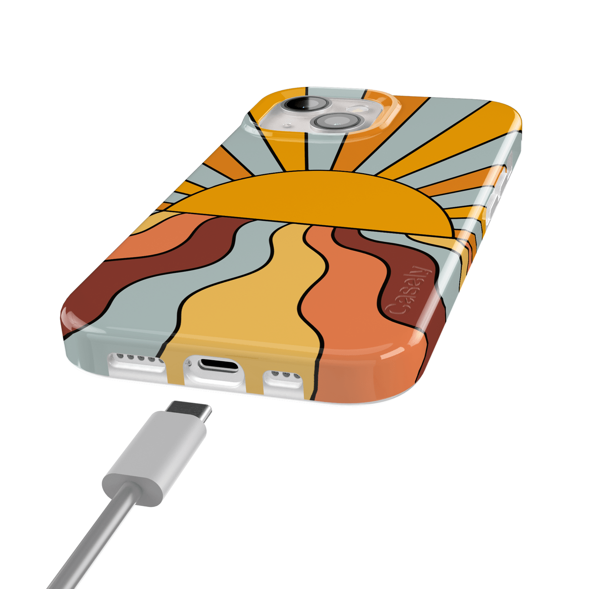Shine On | Retro Sunset Case iPhone Case get.casely