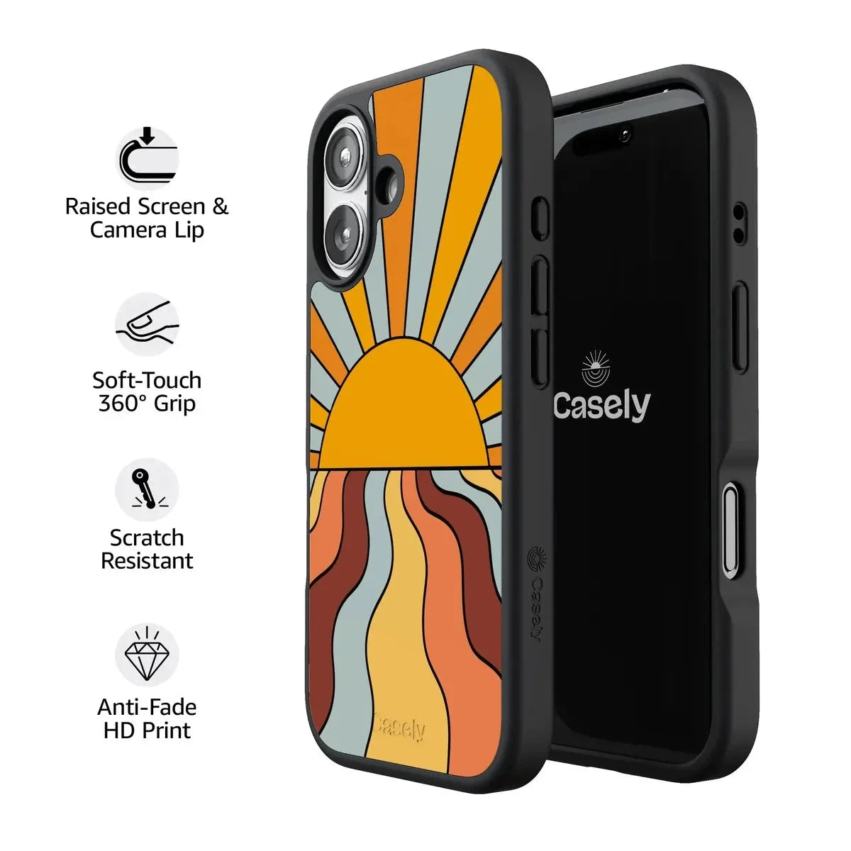 Shine On | Retro Sunset Case iPhone Case get.casely