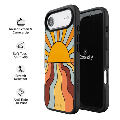 Shine On | Retro Sunset Case iPhone Case get.casely