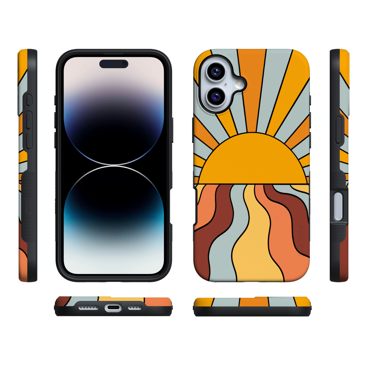 Shine On | Retro Sunset Case iPhone Case get.casely