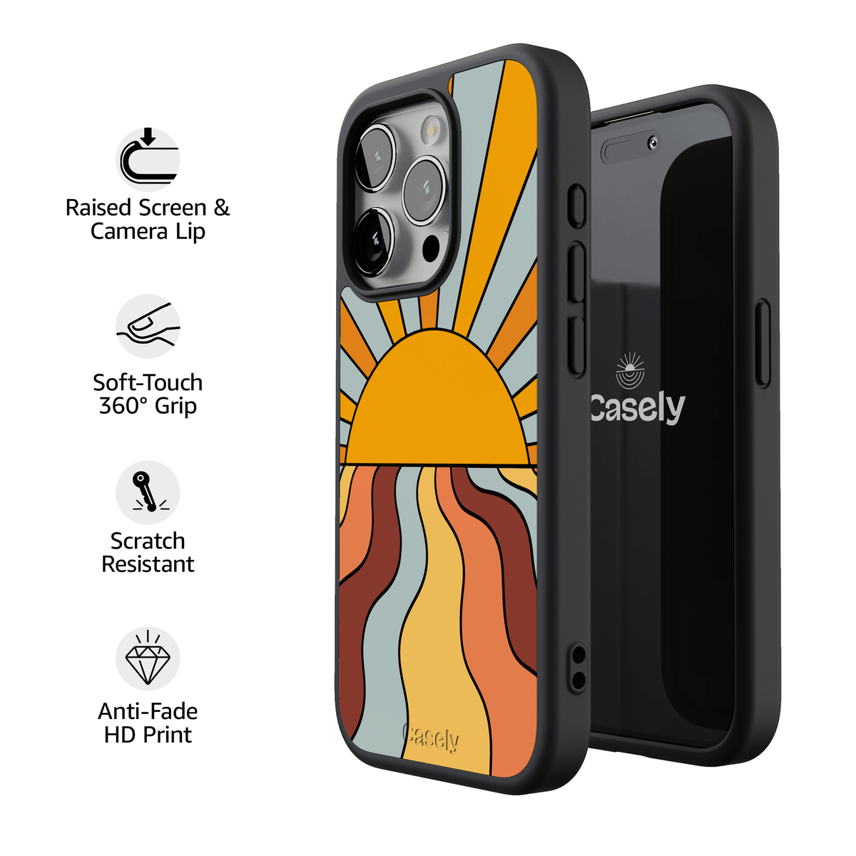 Shine On | Retro Sunset Case iPhone Case get.casely