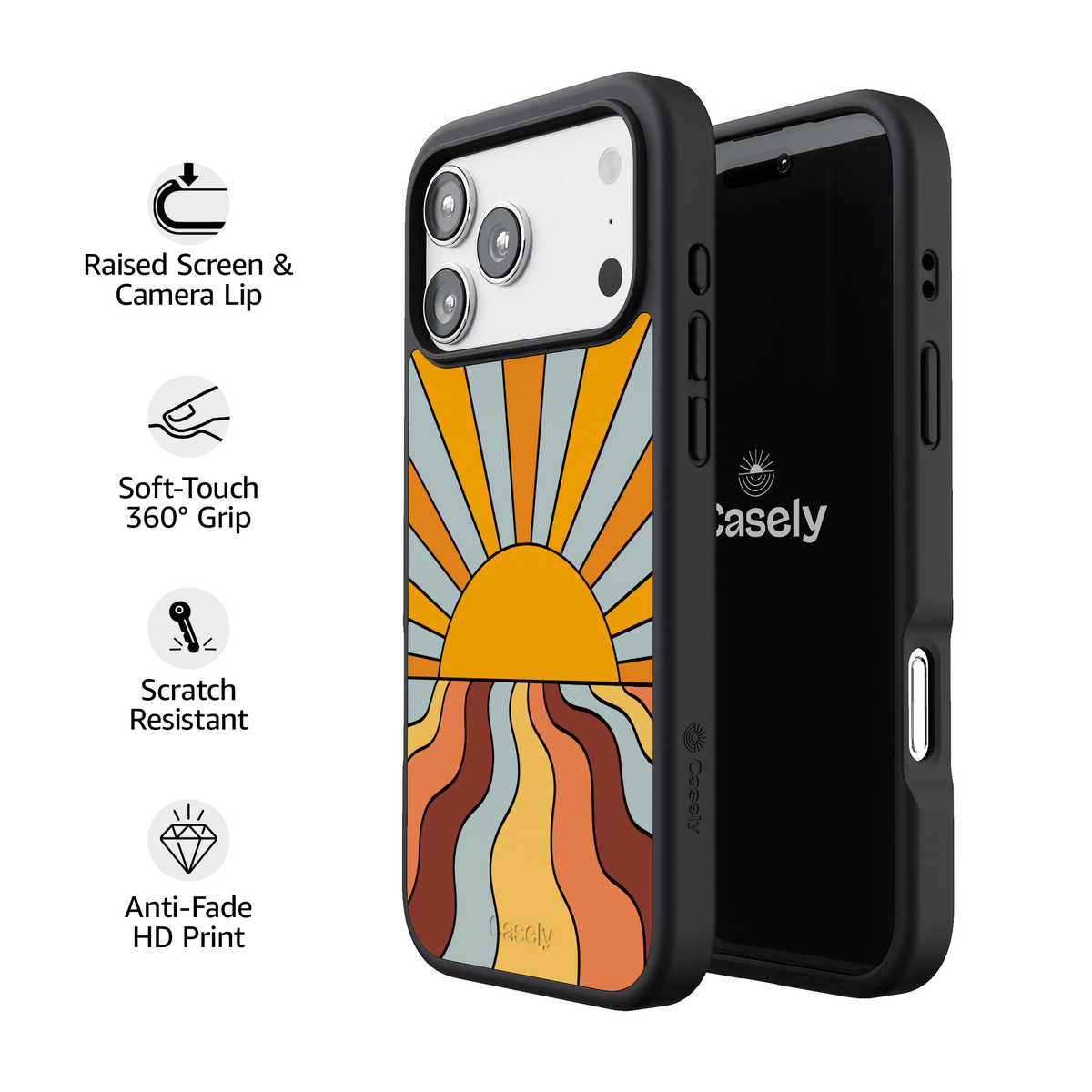 Shine On | Retro Sunset Case iPhone Case get.casely