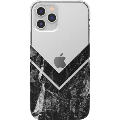 Sleek and Simple | Black Marble V Clear Case iPhone Case get.casely Classic iPhone 12 Pro
